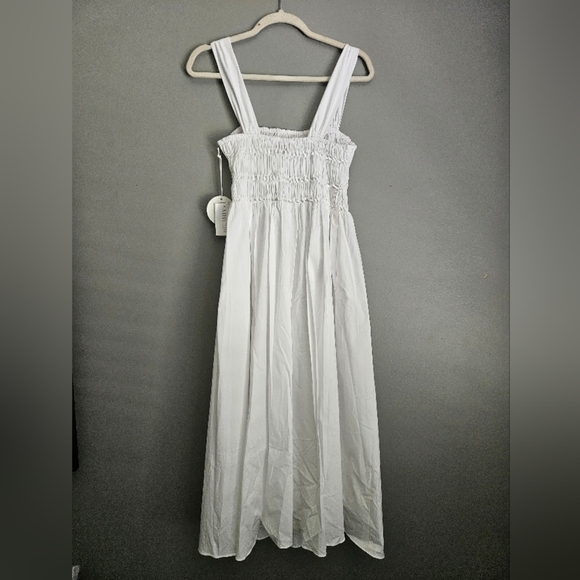 STAUD Ida Smocked White Dress - Picture 5 of 8